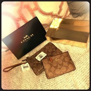 Set of 2 Coach wristlet and change purse